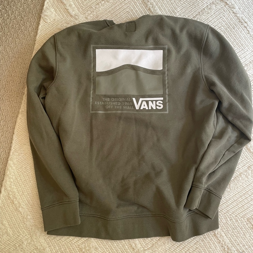 Vans skateboard off the wall fleece crewneck sweatshirt slim XXL olive - Picture 4 of 4